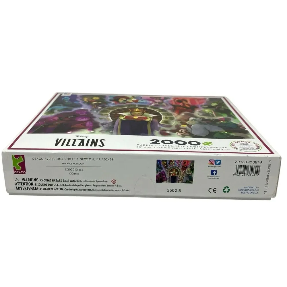 Disney Puzzle 2000 Piece Villains Ceaco Evil Queen Ursula Maleficent‎ Hades